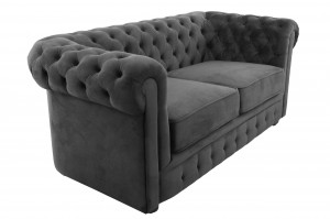 SOFA CHESTERFIELD 164CM GRI DIN STOFA DE LUX DESIGN DEOSEBIT - Img 2