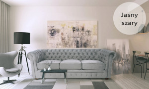 SOFA CHESTERFIELD 220CM GRI DESCHIS DIN STOFA DE LUX DESIGN DEOSEBIT - Img 3