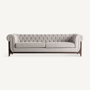 SOFA DEOSEBITA IPSWICH, CULOARE GRI, REF. 37194, CONFECTIONAT DIN TEXTIL, LEMN, STIL MODERN