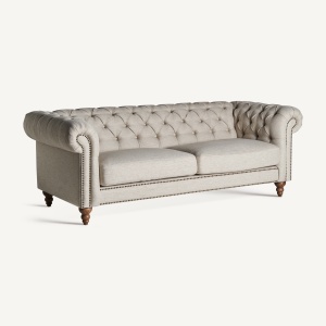SOFA ELEGANTA BLAMONT 215CM, DIN LEMN DE BRAD SI TEXTIL- IN, DESIGN COLONIAL, VICAL HOME - Img 2