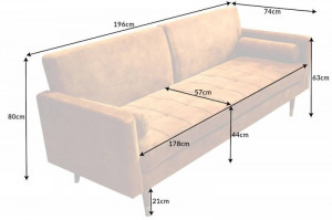 SOFA EXTENSIBILA, 195CM, MICROFIBRA GALBEN PAL, MODEL DEOSEBIT, ARTIM GROUP SELECTION - Img 7