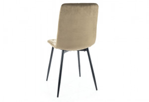 STOC 1 BUC - SCAUN DINING JERRY, OLIVE BLUVEL 77/NEGRU MAT, TAPITERIE DIN CATIFEA SI PICIOARE DIN METAL, STIL MODERN - Img 2
