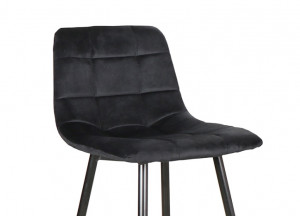 STOC 2 BUC!!! SCAUN DE BAR MILA H-2, NEGRU BLUVEL 19/NEGRU MAT, TAPITERIE DIN CATIFEA SI PICIOARE DIN METAL, STIL MODERN - Img 6