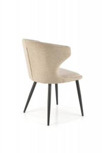 STOC 2 BUC!!! SCAUN DINING K496, BEJ/NEGRU, CU TAPITERIE DIN STOFA SI PICIOARE DIN METAL, STIL MODERN - Img 6
