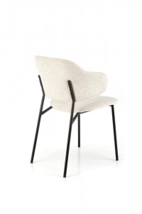 STOC 4 BUC!!! SCAUN DINING K497, CREM/NEGRU, CU TAPITERIE DIN STOFA SI PICIOARE DIN METAL, STIL MODERN - Img 4