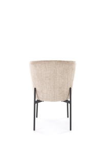 STOC 8 BUC!!! SCAUN DINING K590, BEJ/NEGRU, TAPITERIE DIN STOFA SI PICIOARE DIN METAL, STIL MODERN - Img 4