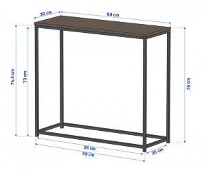 STOC!!! CONSOLA STIL INDUSTRIAL, KALIS, 60X76 METAL SI LEMN - Img 4