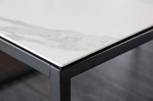 STOC !!! MASUTA DE CAFEA, SYMBIOSE 100CM, DIN CERAMICA CU EFECT DE MARMURA ALBA, DESIGN INDUSTRIAL - Img 3