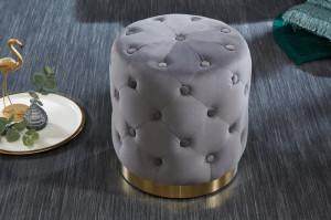 TABURET BAROCK CHESTER GRI INCHIS/AURIU 39242 STIL MODERN - Img 2