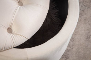TABURET CU SPATIU DEPOZITARE, BAROCK BEIGE, COD 40738, DIN CATIFEA - Img 6