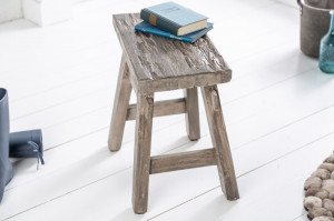 TABURET HEMINGWAY 50 CM GRI MAHON 40313 STIL RUSTIC - Img 2