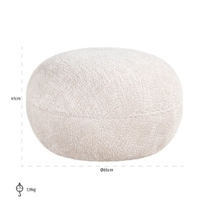 TABURET JACE BE LOVELY 11 CREAM, S4737, CONFECTIONAT DIN 100% POLIESTER, LEMN, PLACAJ SI LEMN DE PIN, STIL MODERN - Img 2