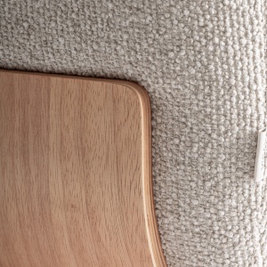 TABURET SASI 63CM, REALIZAT DIN FURNIR SI TEXTIL , STIL CONTEMPORAN, FINISAJ NATUR/BEJ, VICAL HOME - Img 3