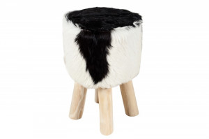 TABURETE ALB/NEGRU HIDE 22582 DESIGN VINTAGE - Img 2