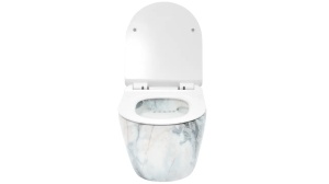 VAS DE TOALETA SUSPENDAT REA CARLOS SLIM GRANIT SHINY N, EFECT DE GRANIT, DIN CERAMICA, CALITATE SUPERIOARA - Img 2
