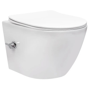 VAS WC SUSPENDABIL, CU FUNCTIE DE BIDEU, REA CARLO LUX RIMLESS, ALB, CALITATE SUPERIOARA - Img 9