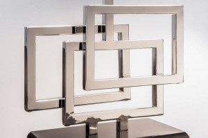 VEIOZA LEONOR ARGINTIU/NEGRU DIN TEXTIL SI METAL - Img 3