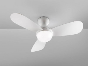VENTILATOR VITO, CU TELECOMANDA, 40 CM, ALB MAT/OPAL, DIN METAL SI ACRIL, STIL MODERN - Img 3