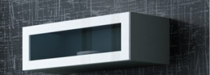 VITRINA LIVING CU LED VIGO 90 GRI/ALB DESIGN MODERN CM