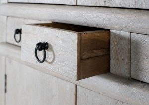 VITRINA LIVING LUMEN 85CM, DIN LEMN DE MANGO, CULOARE ALB ANTICHIZAT, STIL RUSTIC, ARTIM GROUP SELECTION - Img 4