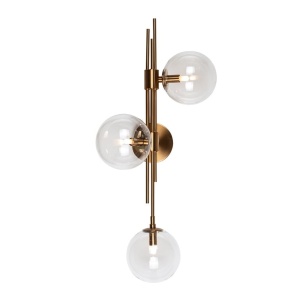 APLICA DAVINE, ML-0008, AURIU PERIAT, CONFECTIONATA DIN METAL SI STICLA, STIL MODERN - Img 1