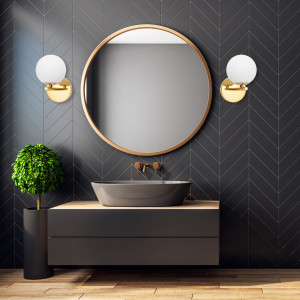 APLICA GLASS GOLD APP684-1W, 17 cm, ALB SI AURIU, DIN METAL SI STICLA, STIL MODERN, TU - Img 3