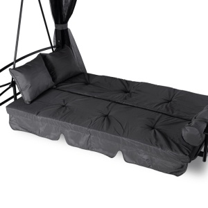 BALANSOAR DE GRADINA, ARTIM MEBLE, REALIZAT DIN TEXTIL IMPERMEABIL SI METAL, CULOARE NEAGRA/GRI, STIL MODERN - Img 4