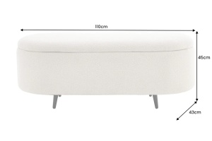 BANCA CU SPATIU DEPOZITARE, VOQUE 110CM, MATERIAL BOUCLE, ARTIM GROUP SELECTION - Img 6