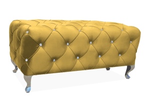 BANCHETA HESTIA, 100 CM, CURRY BLUVEL 68/CROM, TAPITERIE DIN CATIFEA SI CADRU DIN METAL, STIL MODERN