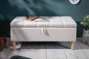 BANCUTA, CASTLE 100CM, COD 40408, DIN LEMN SI TEXTIL, STIL RUSTIC - Img 3