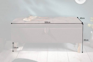BANCUTA, CASTLE 100CM, COD 40409, DIN LEMN SI TEXTIL, STIL RUSTIC - Img 7
