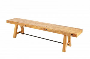 BANCUTA DEOSEBITA, FINCA 165CM, COD 41286, DIN LEMN MASIV DE PIN, NATUR, STIL INDUSTRIAL - Img 5