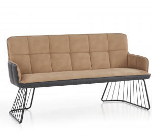 BANCUTA L-1 MARO DESCHIS/NEGRU TAPITERIE DIN PIELE ECOLOGICA SI TEXTIL STIL INDUSTRIAL HALMAR