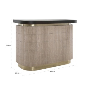 BAR MARTINI 213053, MARO, CONFECTIONAT DIN TRAVERTIN, METAL, MDF SI LEMN MASIV DE MANGO, STIL MODERN - Img 2