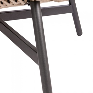 BESTSELLER! FOTOLIU DE GRADINA SAU TERASA, DIN POLIRATAN SI STRUCTURA DE METAL, CULOARE BEJ/NEGRU - Img 5
