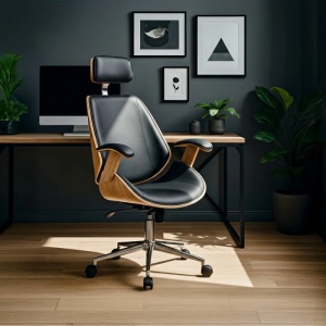 BESTSELLER! SCAUN DE BIROU, ARTIM MEBLE, REALIZAT DIN PIELE ECO, PLACAJ SI METAL, CULOARE STEJAR AURIU, STIL MODERN