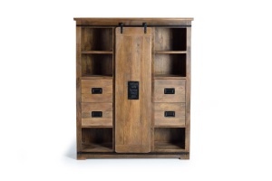 BIBLIOTECA/ORGANIZATOR 170CM, NATUR/NEGRU, LEMN MASIV MANGO SI METAL, GINER Y COLOMER - Img 2