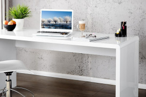 BIROU ALB 120CM, FAST TRADE, DIN MDF, HIGH GLOSS DESIGN MODERN - Img 3