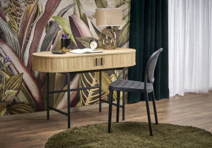 BIROU B51, NATURAL/NEGRU, DIN MDF FURNIRUIT SI METAL, STIL MODERN