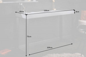 BIROU/ CONSOLA 120X40CM, DIN METAL SI MDF, DESK, COD 41397, STIL INDUSTRIAL - Img 7