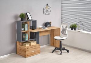 BIROU GROSSO, STEJAR WOTAN/ANTRACIT, DIN MDF LAMINAT, STIL MODERN
