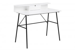 BIROU PASCAL, ALB/NEGRU, 100 CM, DIN MDF SI METAL, STIL CLASIC