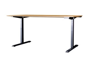 BIROU REGLABIL PE INALTIME, PROFESIONAL, 160CM, DIN LEMN DE STEJAR SI METAL, INVICTA INTERIOR