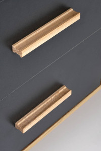 BIROU SERGIO XL, ANTRACIT/STEJAR WOTAN, DIN LEMN MASIV SI MDF FURNIRUIT, STIL MODERN - Img 5