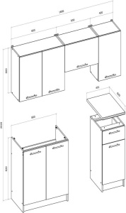 BUCATARIE ARTIM COR 180 CM, CULOARE ALBA, DIN MDF, STIL MODERN - Img 2