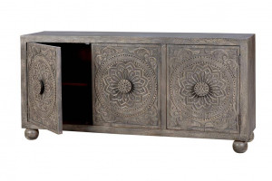 BUFET 172CM, GRI, DIN LEMN DE MANGO PRELUCRAT MANUAL, GINER Y COLOMER - Img 3