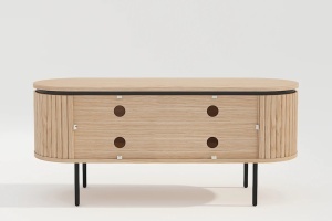 BUFET, ATELIER 120CM, FURNIR DE STEJAR SI PICIOARE DIN METAL, CULOARE NATUR, ARTIM GROUP SELECTION - Img 4