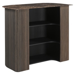 BUFET BAR LIVING CASTELLO 130cm, REALIZAT DIN LEMN DE STEJAR SI MARMURA, CULOARE MARO, STIL MODERN - Img 2