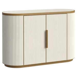 BUFET DINING TIVOLI, REALIZAT DIN METAL, LEMN, MDF, CERAMICA SI TEXTIL, CULOARE ALB, DESIGN DEOSEBIT, RICHMOND INTERIORS - Img 7