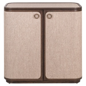 BUFET DINING WILLOX CU 2 USI, 90CM, REALIZAT DIN METAL, LEMN DE STEJAR, MDF SI TEXTIL IN, CULOARE BEJ, DESIGN DEOSEBIT, RICHMOND INTERIORS - Img 5